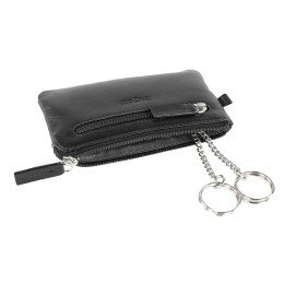 Ключница BUGATTI ПЕРВЫЙ | PRIMO, чёрная, натуральная воловья кожа, 12,5х0,5х7 см