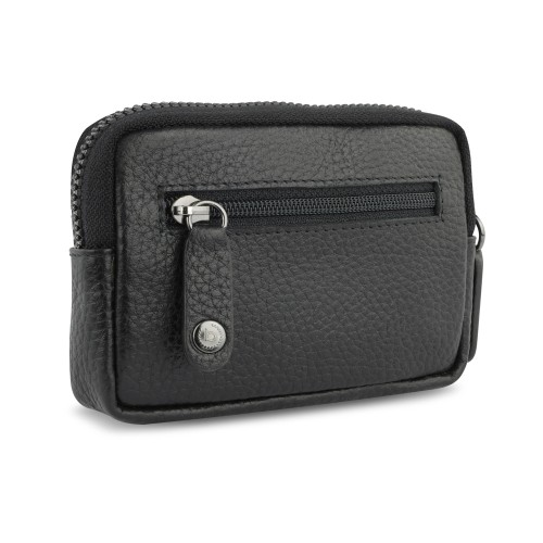 Ключница BUGATTI ЭЛЬЗА | ELSA, с защитой данных RFID, чёрная, воловья кожа/полиэстер, 11х2х7 см