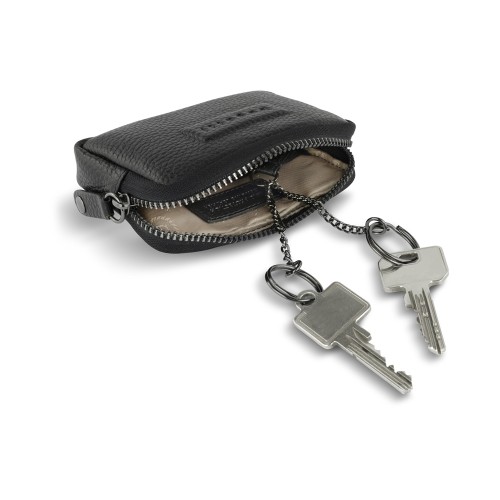 Ключница BUGATTI ЭЛЬЗА | ELSA, с защитой данных RFID, чёрная, воловья кожа/полиэстер, 11х2х7 см