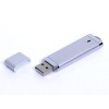 USB-флешка промо на 128 Гб прямоугольной классической формы, серебро