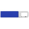 Флеш-карта USB 2.0 16 Gb с карабином "Hook", синий/серебристый