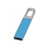 Флеш-карта USB 2.0 16 Gb с карабином "Hook", голубой/серебристый