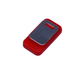 USB-флешка промо на 32 Гб прямоугольной формы, выдвижной механизм, красный