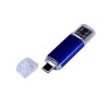 USB-флешка на 32 Гб c двумя дополнительными разъемами MicroUSB и TypeC, синий