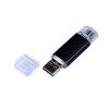 USB-флешка на 32 Гб c двумя дополнительными разъемами MicroUSB и TypeC, черный