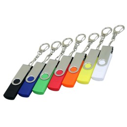 Флешка с  поворотным механизмом, c дополнительным разъемом Micro USB, 64 Гб, красный