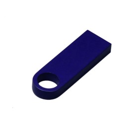 USB 2.0-флешка на 512 Мбайт с мини чипом и круглым отверстием, синий