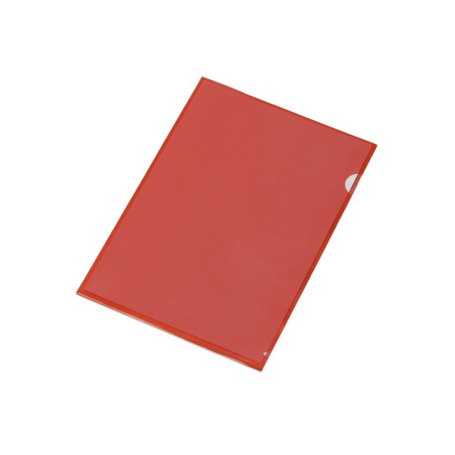 Папка-уголок прозрачный формата А4  0,18 мм, красный глянцевый