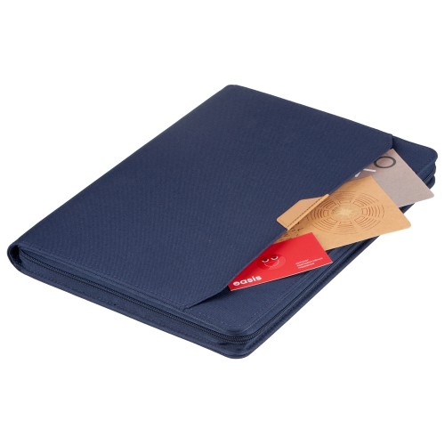 Портфолио А4 из RPET на молнии "Harvey", 40 л FSC бумаги, синий