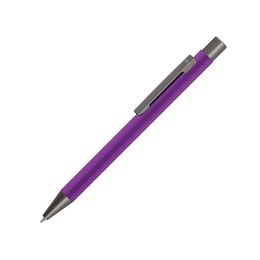 Ручка шариковая UMA «STRAIGHT GUM» soft-touch, с зеркальной гравировкой, фиолетовый