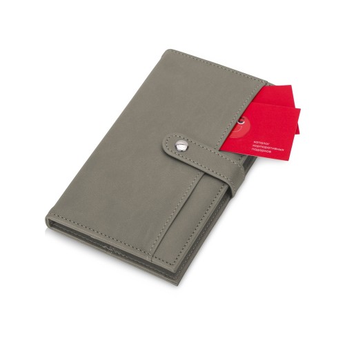Блокнот-кошелек с сменным блоком А6 "Wall Street", 64 листа, темно-серый