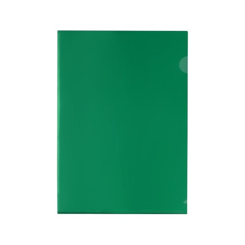 Папка-уголок прозрачный формата А4  0,18 мм, зеленый глянцевый