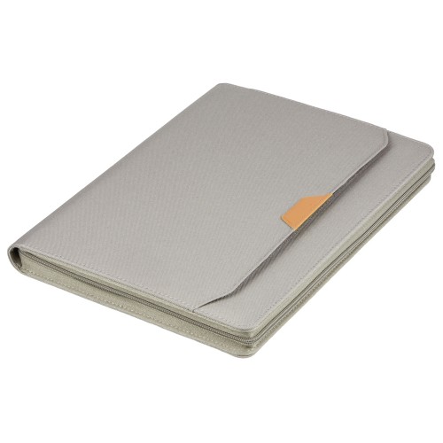 Портфолио А4 из RPET на молнии "Harvey", 40 л FSC бумаги, серый