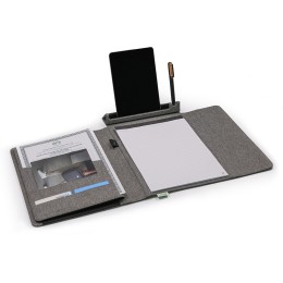 Портфолио А4 из RPET с отделением для ноутбука "NotyFolio Eco", 20 л FSC бумаги, серый