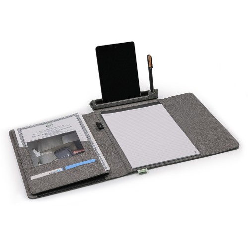 Портфолио А4 из RPET с отделением для ноутбука "NotyFolio Eco", 20 л FSC бумаги, серый