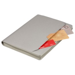 Портфолио А4 из RPET на молнии "Harvey", 40 л FSC бумаги, серый