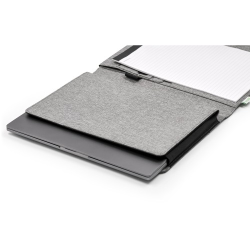 Портфолио А4 из RPET с отделением для ноутбука "NotyFolio Eco", 20 л FSC бумаги, серый