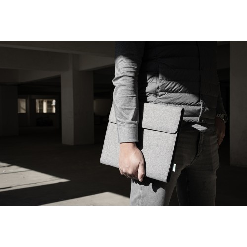 Портфолио А4 из RPET с отделением для ноутбука "NotyFolio Eco", 20 л FSC бумаги, серый