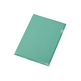 Папка-уголок прозрачный формата А4  0,18 мм, зеленый глянцевый