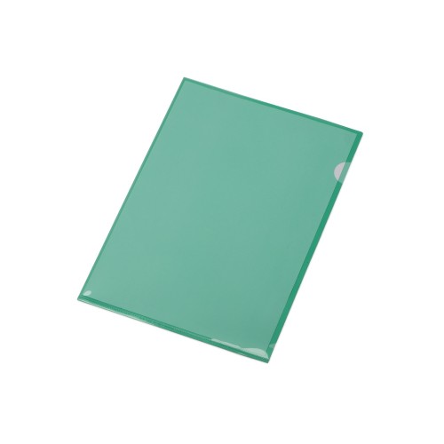 Папка-уголок прозрачный формата А4  0,18 мм, зеленый глянцевый