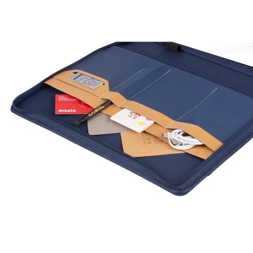 Портфолио А4 из RPET на молнии "Harvey", 40 л FSC бумаги, синий