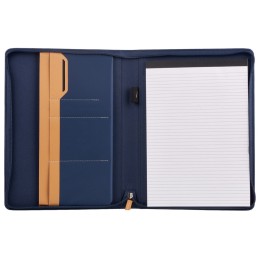 Портфолио А4 из RPET на молнии "Harvey", 40 л FSC бумаги, синий