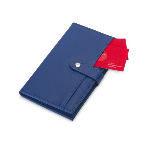 Блокнот-кошелек с сменным блоком А6 "Wall Street", 64 листа, синий