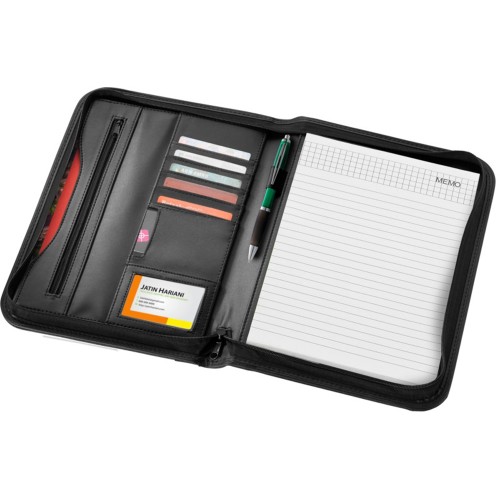 Папка A4 "Ebony" на молнии, черный