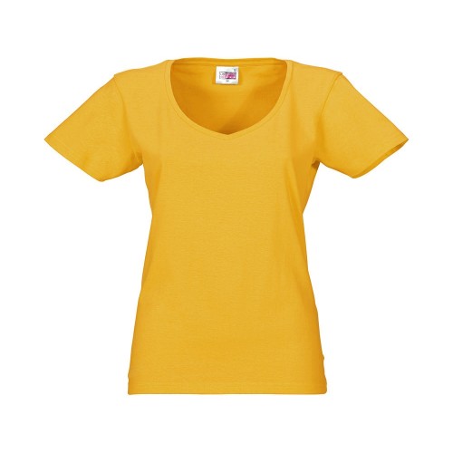 Футболка "Heavy Super Club" женская с V-образным вырезом, золотисто-желтый