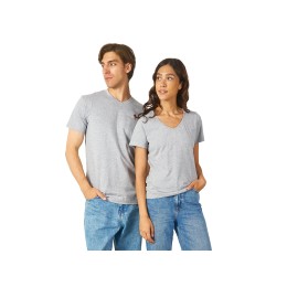 Футболка "Heavy Super Club N" женская с V-образным вырезом, серый меланж