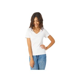 Футболка "Heavy Super Club" женская с V-образным вырезом, белый