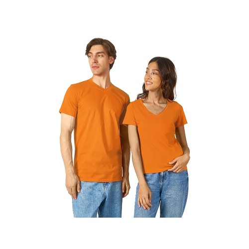 Футболка "Heavy Super Club" женская с V-образным вырезом, оранжевый