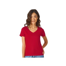 Футболка "Heavy Super Club" женская с V-образным вырезом, красный