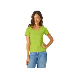 Футболка "Heavy Super Club" женская с V-образным вырезом, зеленое яблоко