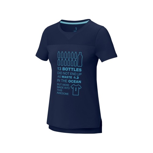 Borax Женская футболка с короткими рукавами из переработанного полиэстера согласно стандарту GRS с отличным кроем - Темно - синий