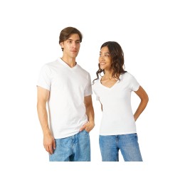 Футболка "Heavy Super Club" женская с V-образным вырезом, белый