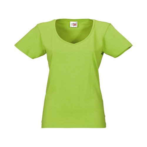 Футболка "Heavy Super Club" женская с V-образным вырезом, зеленое яблоко