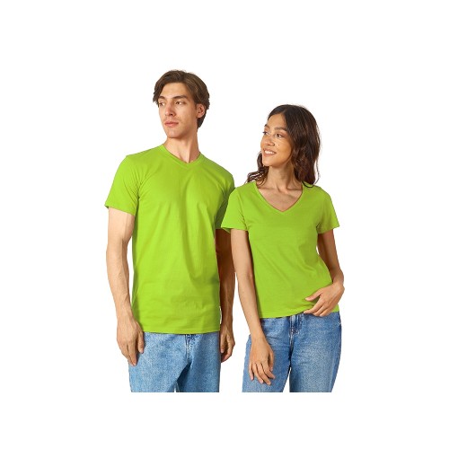 Футболка "Heavy Super Club" женская с V-образным вырезом, зеленое яблоко