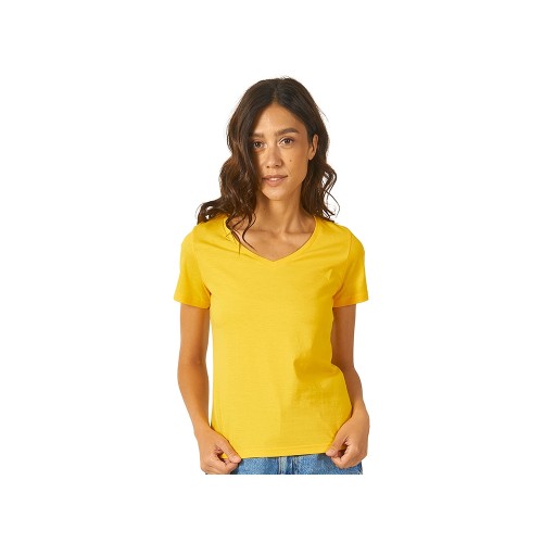 Футболка "Heavy Super Club" женская с V-образным вырезом, золотисто-желтый