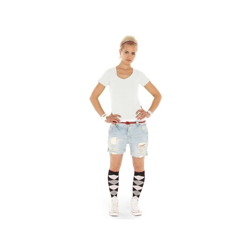 Футболка «Heavy Super Club 2.0» женская с V-образным вырезом, белый