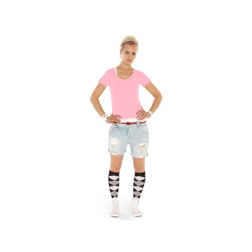 Футболка "Heavy Super Club" женская с V-образным вырезом, розовый