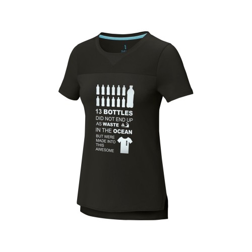 Borax Женская футболка с короткими рукавами из переработанного полиэстера согласно стандарту GRS с отличным кроем - сплошной черный