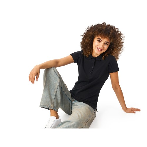 Рубашка поло "First" женская, черный