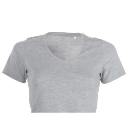 Футболка "Heavy Super Club N" женская с V-образным вырезом, серый меланж