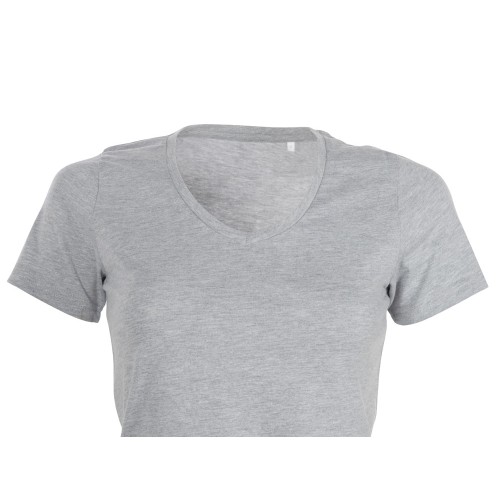 Футболка "Heavy Super Club N" женская с V-образным вырезом, серый меланж