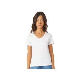 Футболка "Heavy Super Club" женская с V-образным вырезом, белый