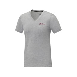 Somoto Женская футболка с коротким рукавом и V-образным вырезом , серый яркий