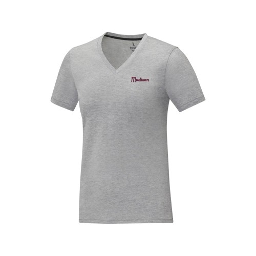 Somoto Женская футболка с коротким рукавом и V-образным вырезом , серый яркий