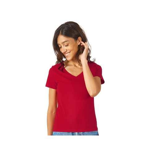 Футболка "Heavy Super Club" женская с V-образным вырезом, красный