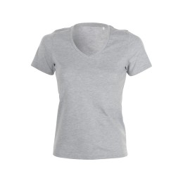 Футболка "Heavy Super Club N" женская с V-образным вырезом, серый меланж